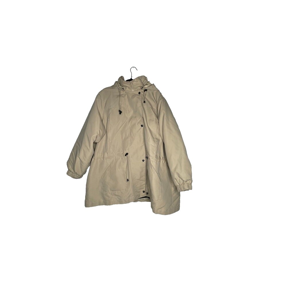Serbin Sport Jacket For Women Plus Size 3X Color Beige Removable Hoodie Lined